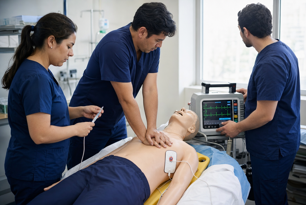 Taller de soporte vital avanzado adulto (ACLS) en simulación clínica